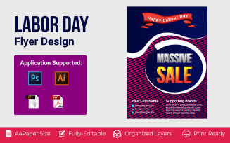 USA Happy Labor Day corporate poster template