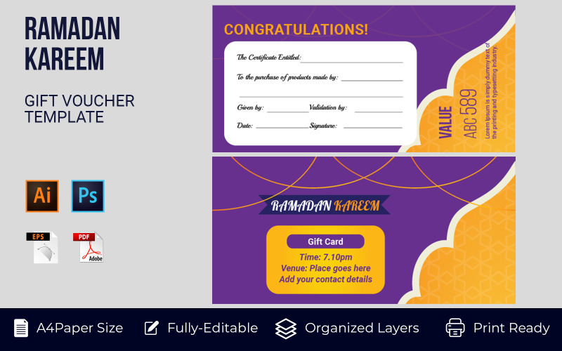 Gift Voucher Corporate Template Card Design Corporate Identity
