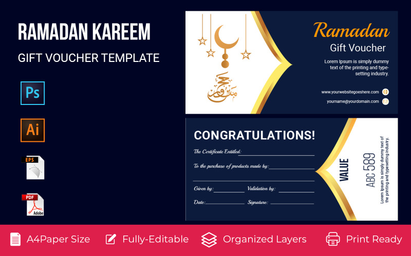 Gift Voucher Corporate Template Perfect for Prints Corporate Identity