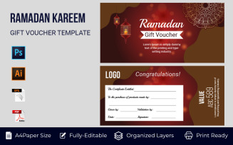 Islamic Gift Voucher Card Corporate Template
