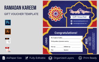 Islamic Gift Voucher Card Promotion Sale Discount Corporate Template