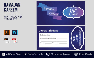 Islamic Gift Voucher Card Promotion Sale Discount Corporate Template