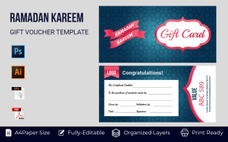 Islamic Gift Voucher Corporate Template Perfect for Prints
