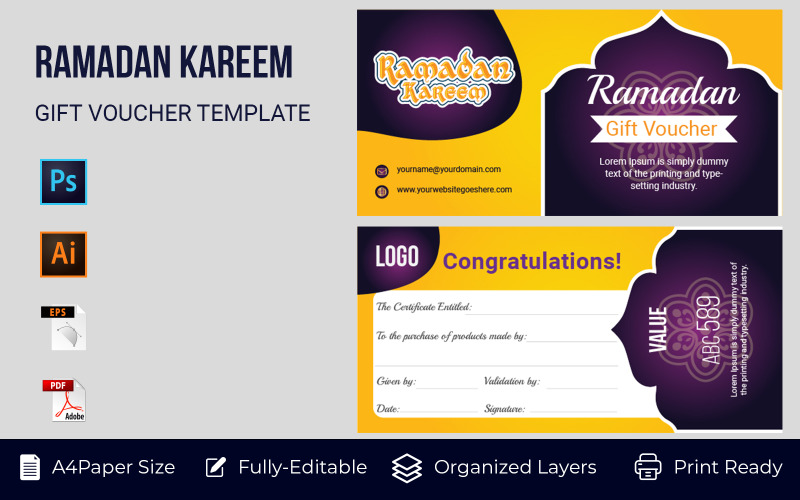 Ramadan Gift Card Corporate Template Corporate Identity