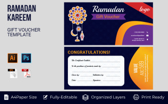 Ramadan Gift Coupon Card Sale Offer Corporate Template