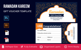 Ramadan Gift Coupon with Promotion Card Corporate Template