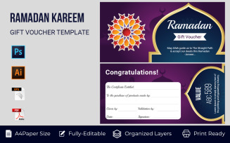 Ramadan Gift Voucher Card Corporate Template Perfect for Flyers