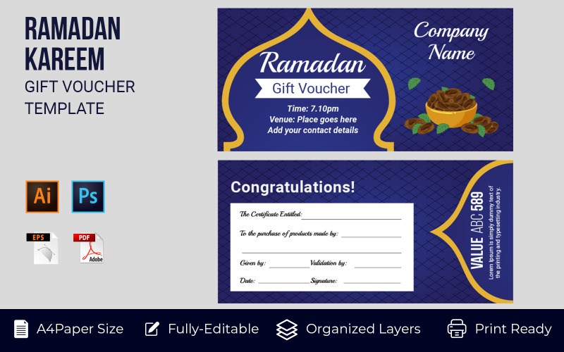 Ramadan Gift Voucher Corporate Template Perfect Flyer Design Corporate Identity