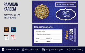 Ramadan Gift Voucher Promotion Sale Discount Corporate Template