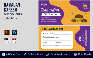 Ramadan Gift Voucher Sale DIscount Corporate Template