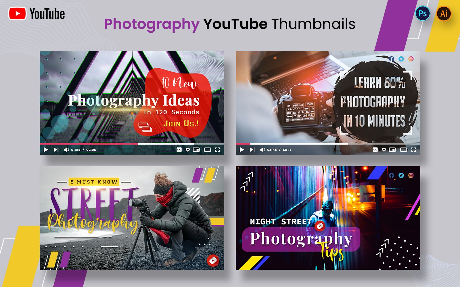 Kit Graphique #174013 Youtube Thumbnails Divers Modles Web - Logo template Preview
