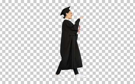 Energetic Female Graduate Walking With Diploma Video Stock Video