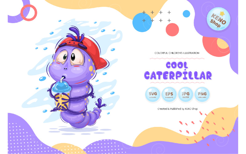 Cool Cartoon Caterpillar Vector Vector Graphic