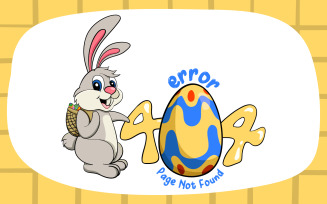 Cute Easter Bunnies 404 Error Message(Page Not Found) Illustration
