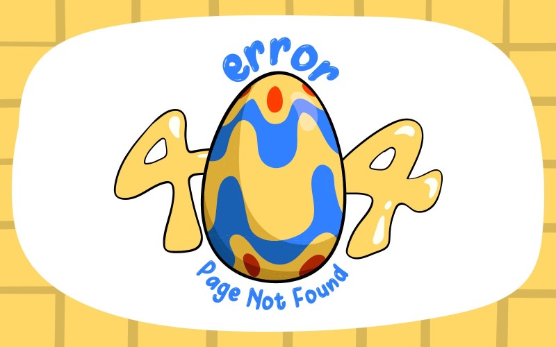 FREE Cute Easter Bunnies 404 Error Message (Page Not Found) Illustration