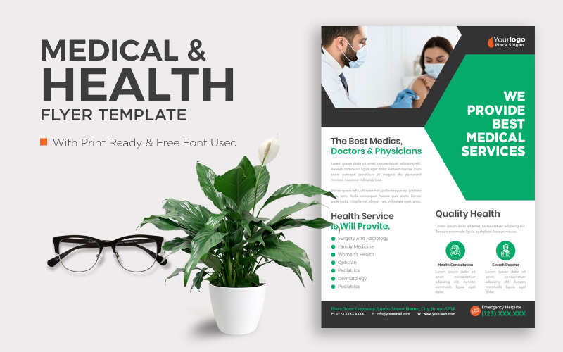Medical Brochure, Flyer, Leaflets Decoration For Printing Corporate identity template Corporate Identity