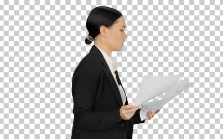 Serious Businesswoman Reading Report Preparing Stock Video
