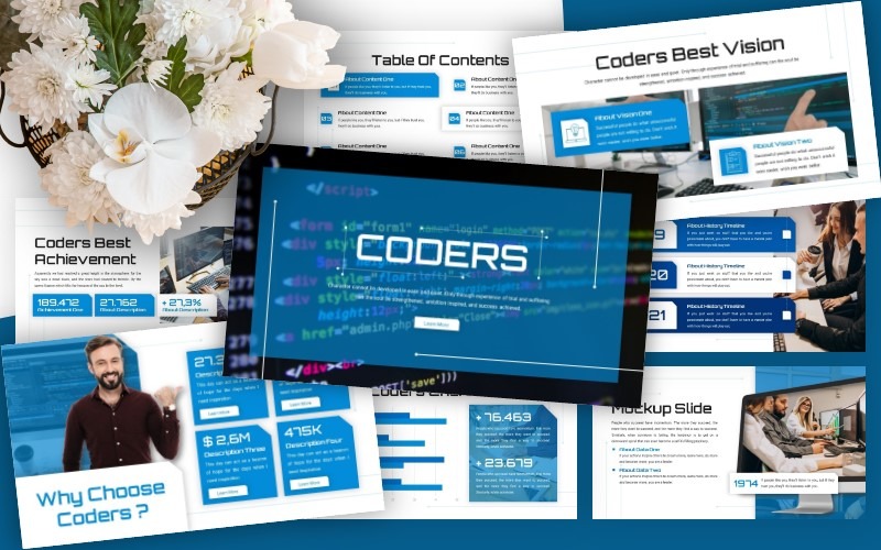 Coders - Business Powerpoint Template PowerPoint Template