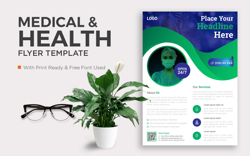 Free Medical Business Flyer Poster Pamphlet Brochure Cover Design Layout Corporate Identity