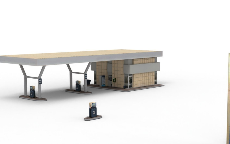 Gas station 3D model Model
