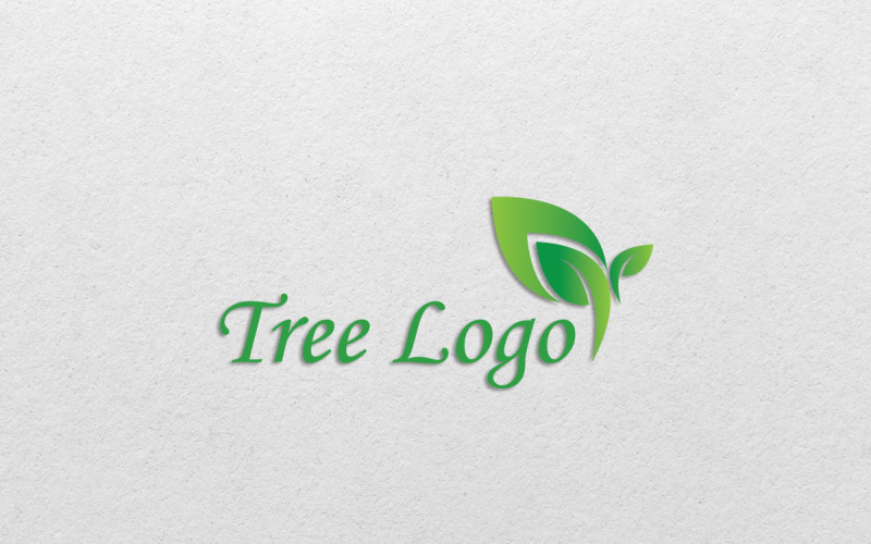 Green Tree Leaf Logo template Logo Template