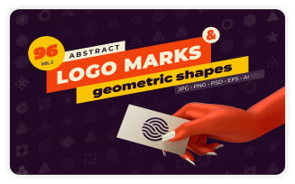96 Abstract Logo Marks & Geometric Shapes Collection (Logo Template)