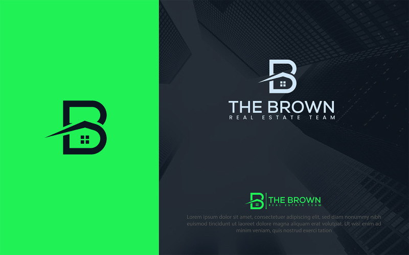 B Letter the Brown Real Estate Logo Templet Logo Template