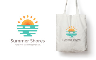 Beach Sunset Logo Template