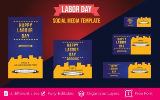 Labor Day Holiday Vector Text for Social Media