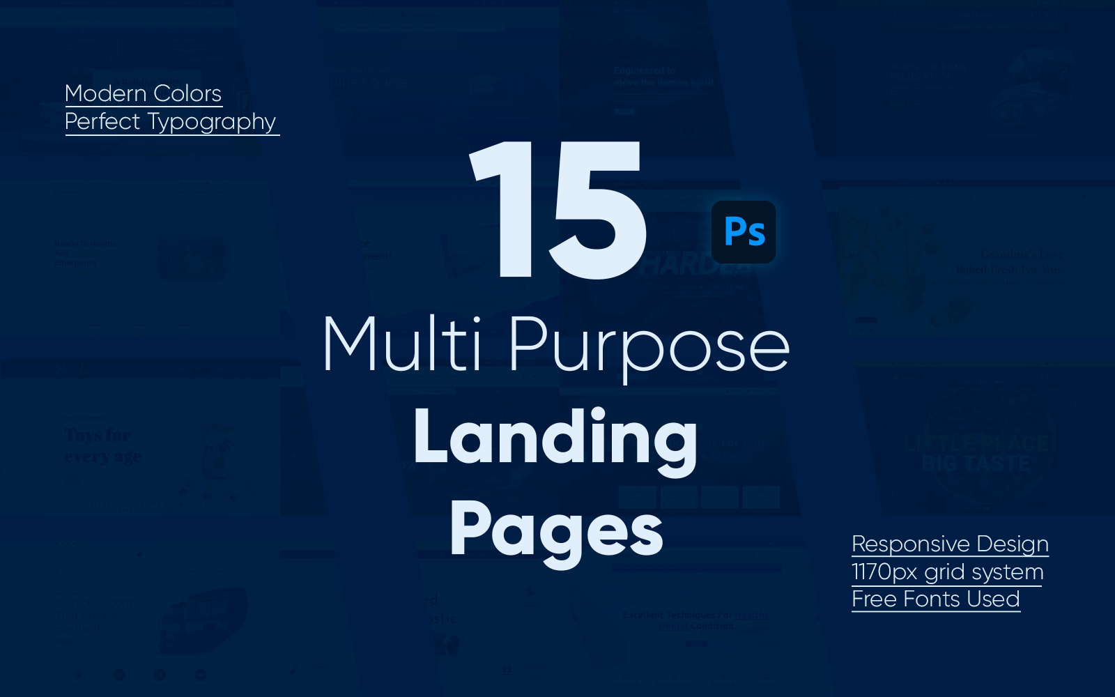 Multi Purpose Landing Pages PSD Template