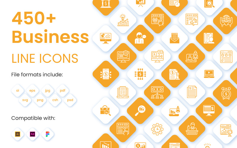 Business and Finance Linear Iconset template Icon Set