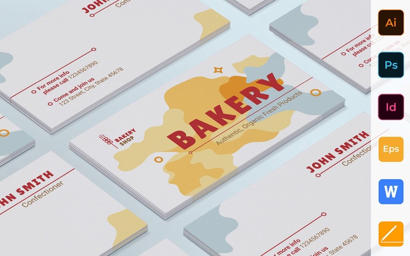 Professional Bakery Business Card Template Corporate Identity