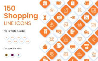 Set of Shopping and Commerce Iconset template