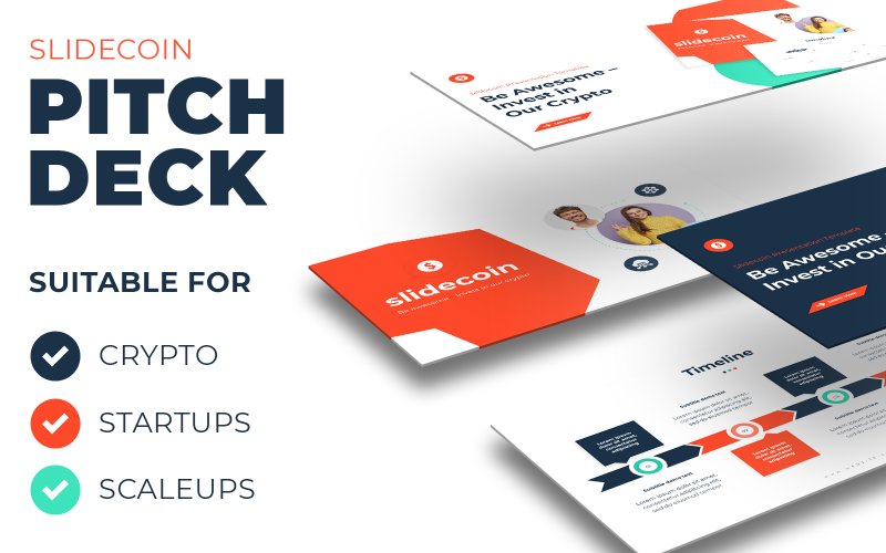 Slidecoin - Pitch Deck template for Crypto, Startups and Scaleups - PowerPoint PowerPoint Template