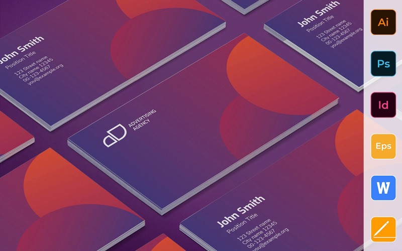 Professional Advertising Agency Business Card Template Corporate Identity