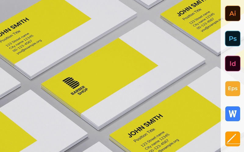 Professional Barbershop Business Card Template Corporate Identity