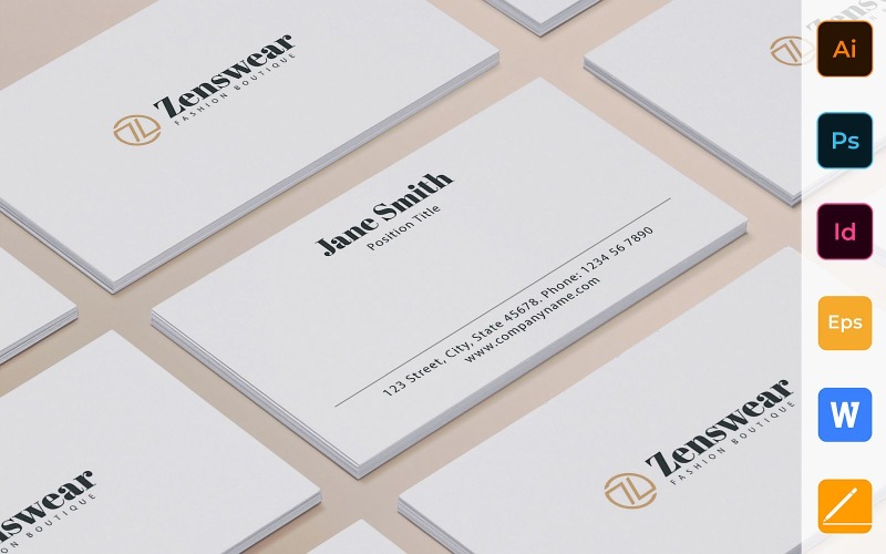 Professional Boutique Business Card Template Corporate Identity