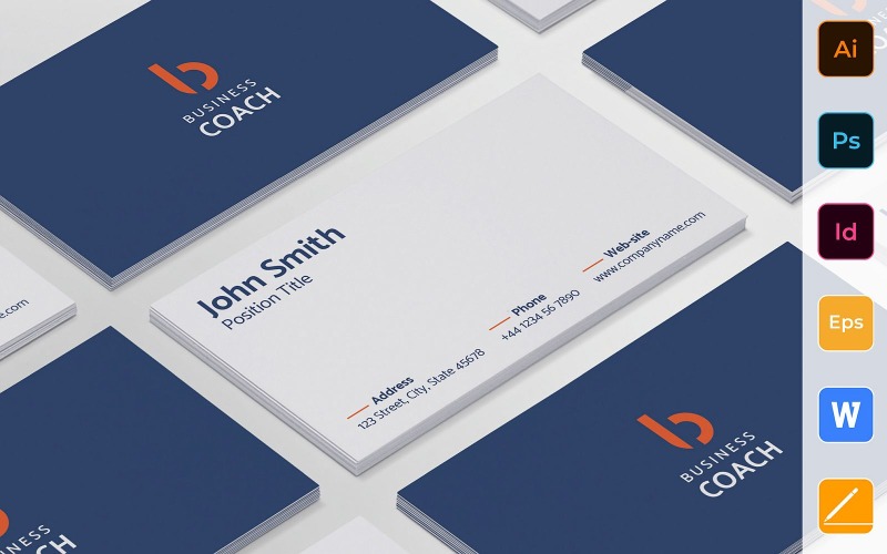 Professional Business Coach Business Card Template Corporate Identity