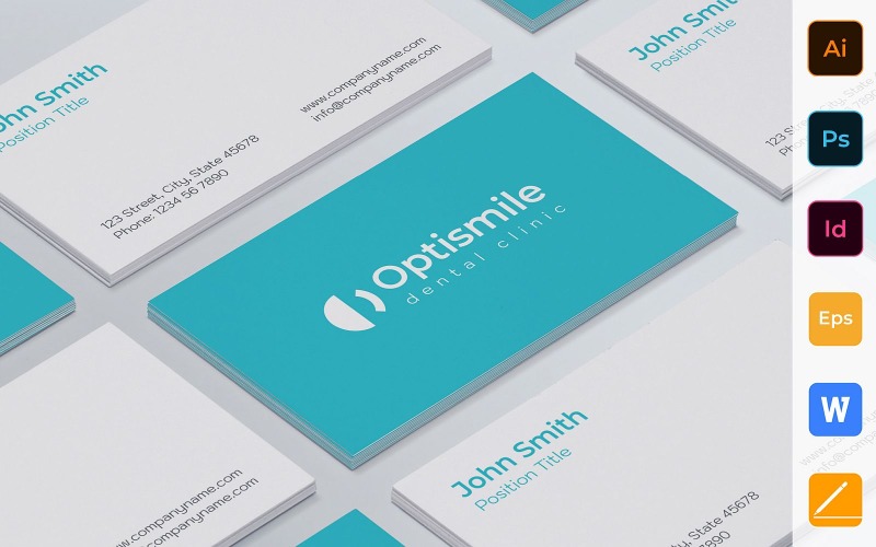 Professional Dental Clinic Business Card Template Corporate Identity