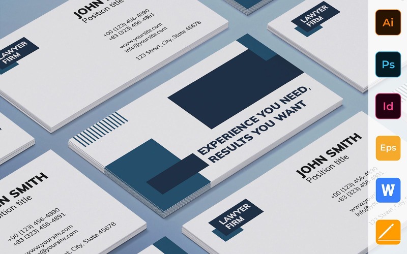 Professional Law Firm Business Card Template Corporate Identity
