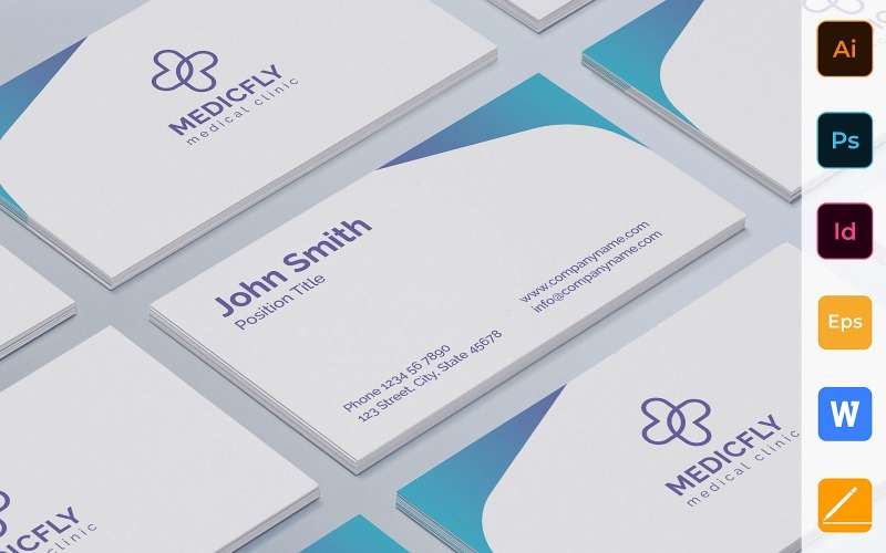 Professional Medical Clinic Business Card Template Corporate Identity