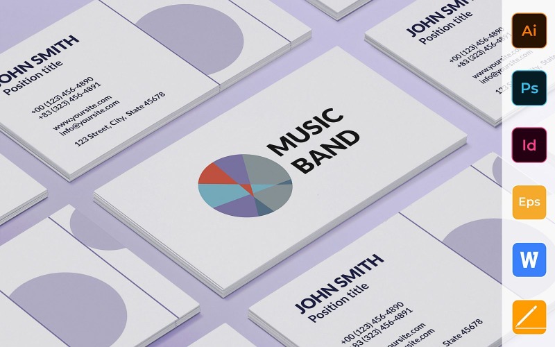 Professional Music Band Business Card Template Corporate Identity