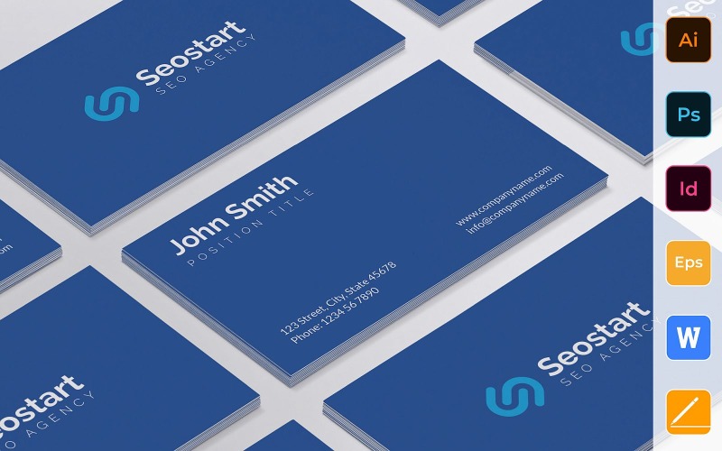 Professional SEO Agency Business Card Template Corporate Identity