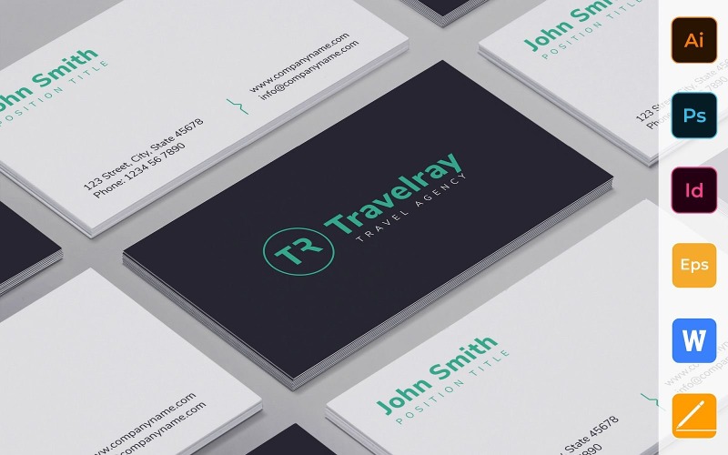 Professional Tours and Travels Business Card Template Corporate Identity