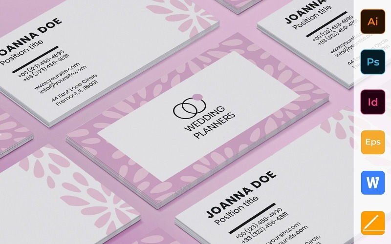 Professional Wedding Planner Business Card Template Corporate Identity