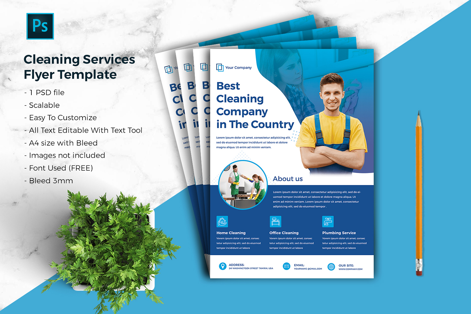 Download Cleaning Services Flyer vol.04 Corporate identity template | ThemePlug.net