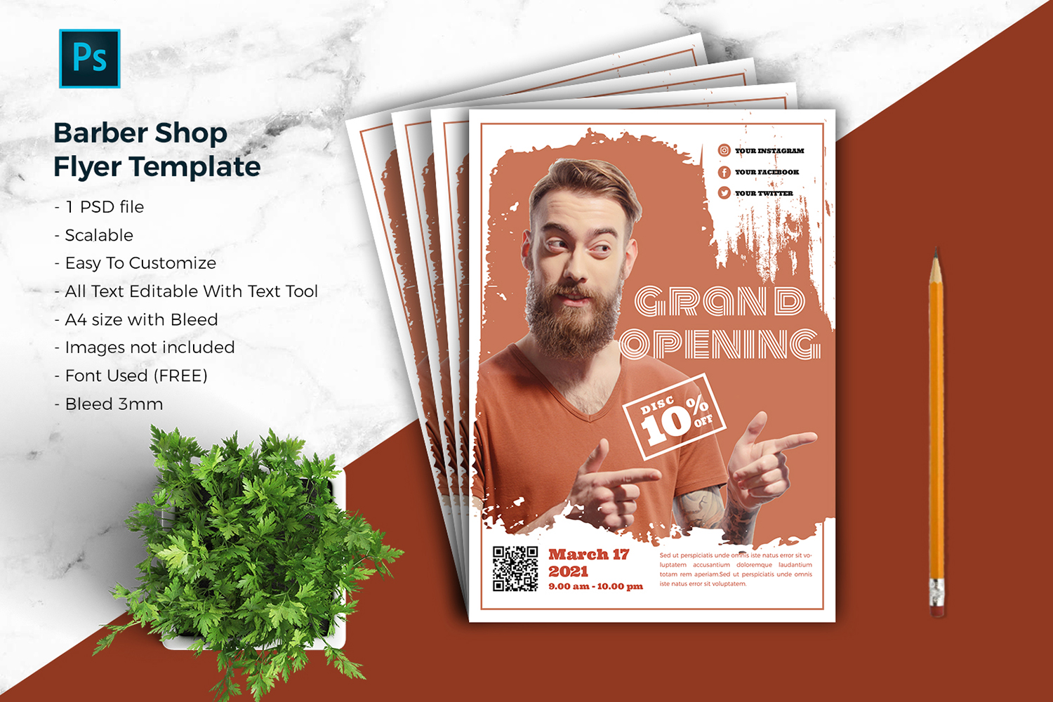 Download Barbershop Flyer vol.02 Corporate identity template | ThemePlug.net