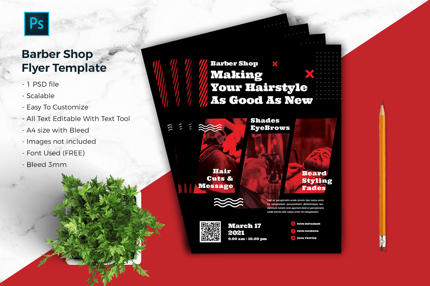 Download Barbershop Flyer vol.03 Corporate identity template | ThemePlug.net
