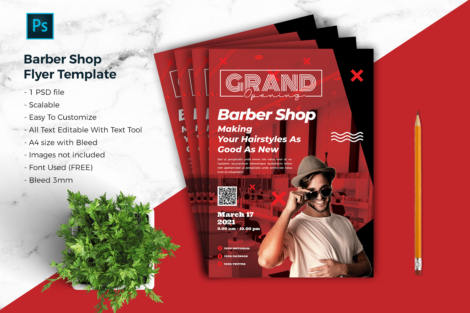 Download Barbershop Flyer vol.04 Corporate identity template | ThemePlug.net