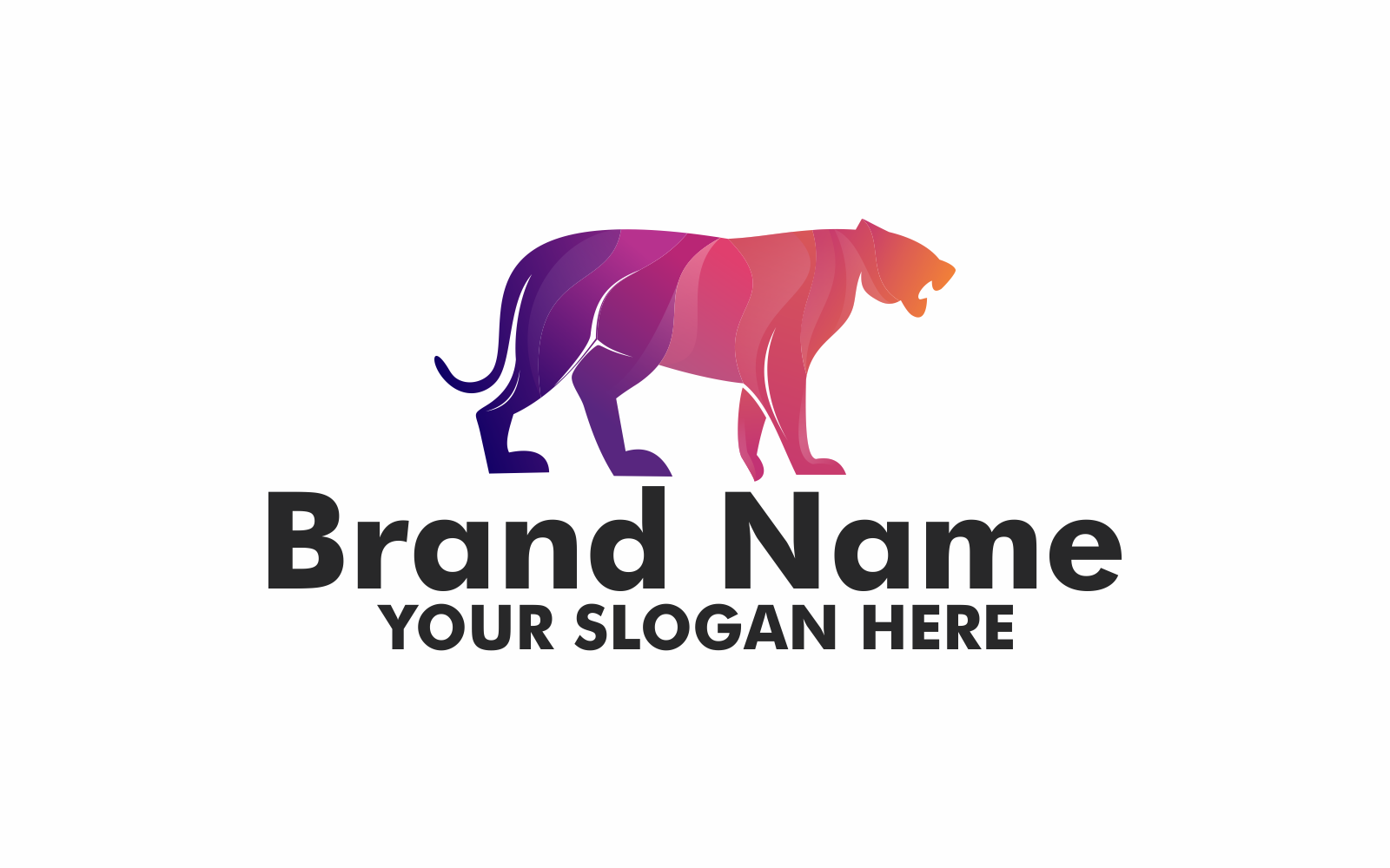 Tiger 3D Gradient Logo Template